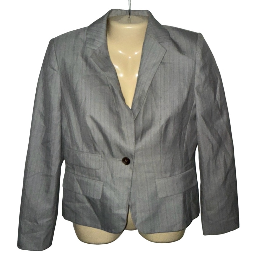 Calvin Klein Light Gray Pinstriped Women's Blazer